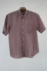 半袖double gauze check/mujiBDshirt35213B