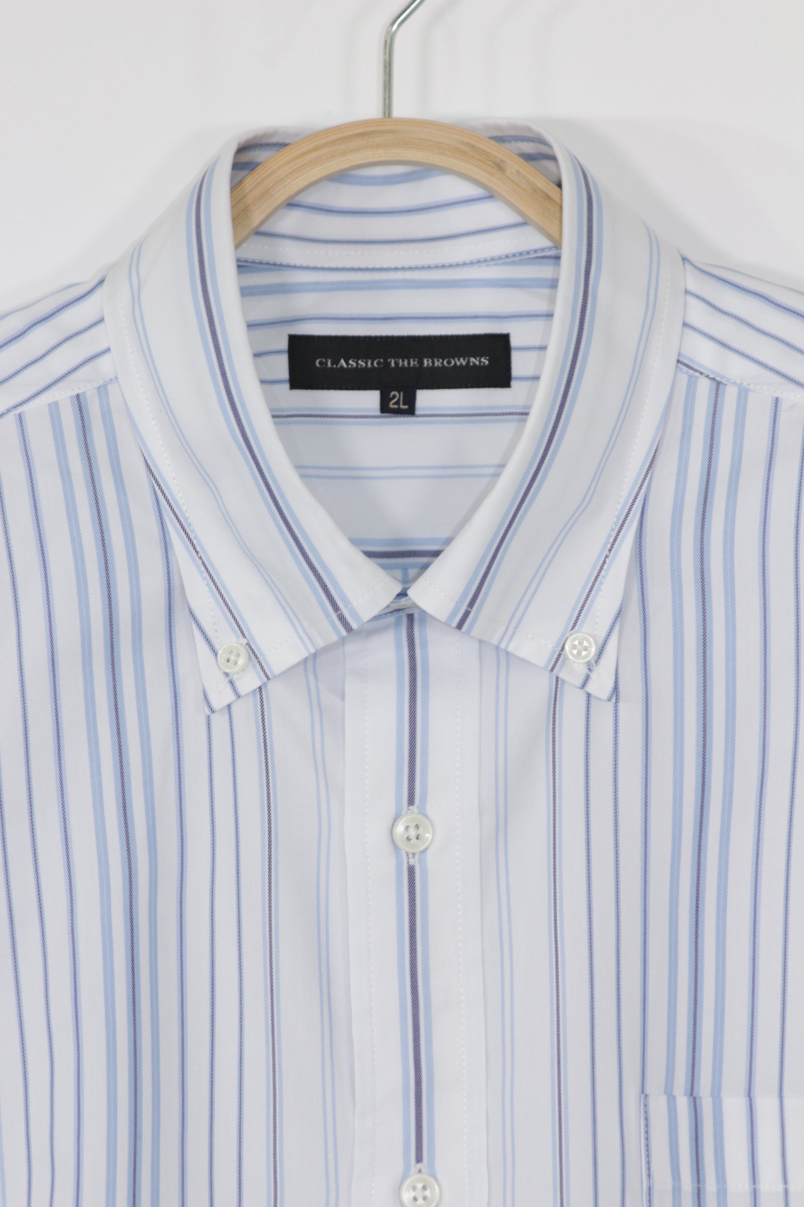 長袖stripeBDshirt30102A – 若木織物